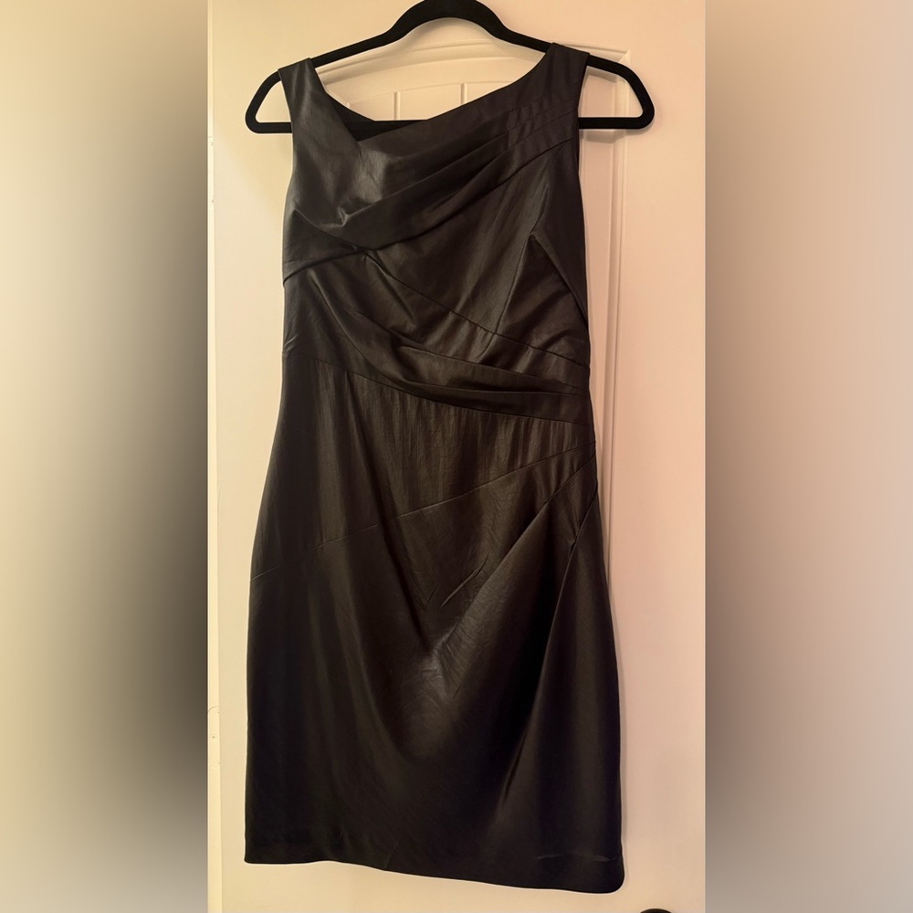 Vince Camuto Black Pleather Dress